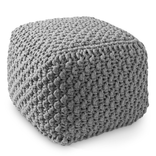 Open box square cotton pouf - square,