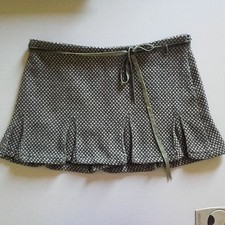 gonna minigonna Zara in misto lana fantasia pied de poule colore Verdone verde 