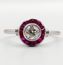 Anello target art deco platino