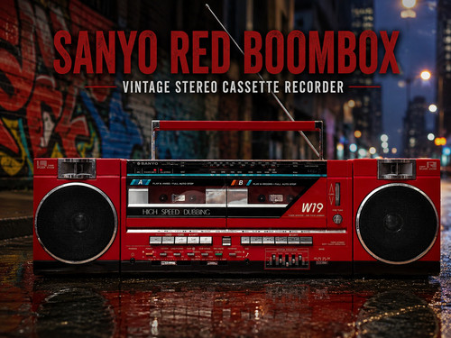 Sanyo red boombox rare - sanyo,