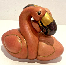 SOPRAMMOBILE STATUINA THUN - FENICOTTERI / ARCA DI NOE', VINTAGE 2002, CERAMICA