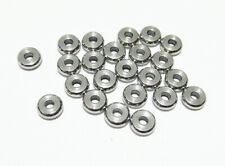 10pz perline distanziali in acciaio inox tondo piatto 6x2mm color argento scuro 