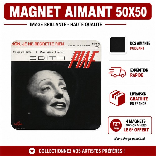 Magnet frigo edith piaf non - frigo, je