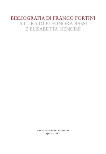 Bibliografia franco fortini - di,