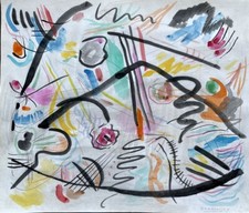 Wassily Kandinsky (disegno firmato INCH10,66x12,59)