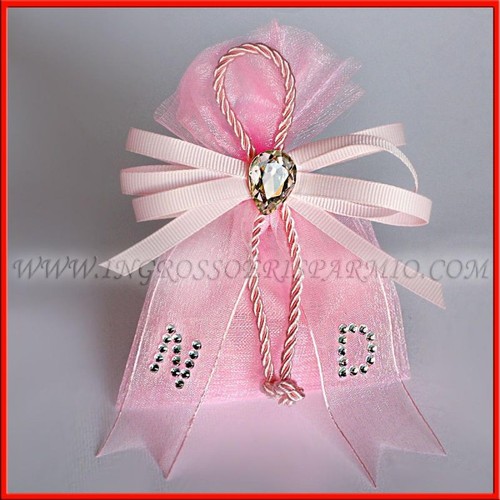 Portaconfetti iniziali rosa - portaconfetti, iniziali,