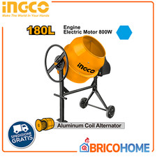 Betoniera Elettrica 180 L. 800W INGCO CM30-1E - Impastatrice Miscelatore Cemento