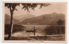 GALBIATE - Monte Barro e le Grigne - Barcaiolo in primo piano - Viaggiata - 1935
