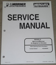 1998 Mercury Mariner 25HP Bigfoot 4 Tempi Motore Servizio Manuale 90-854785R1