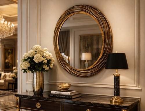 Specchio con cornice vortice - a,