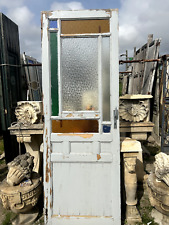 Porta anta singola bianca con vetri artistici decorati - 013