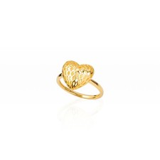 ANELLO CUORE IN FILIGRANA  ARGENTO 925 RODIATO IN ORO GIALLO