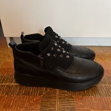 SCARPE SNEAKERS CASUAL DONNA GEOX D745TA GENDRY TAUPE 279 PELLE Nere N.37