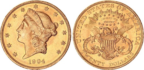 Usa dollari oro 1904 - 20,