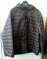 GIUBBOTTO LEGGERMENTE IMBOTTITO  IMPERMEABILE MARRONE CON CAPPUCCIO_TAGLIA XXL