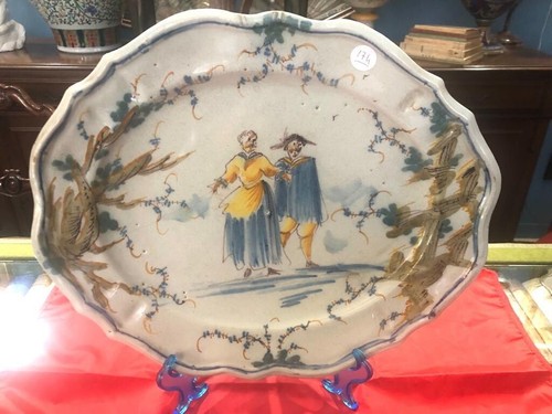 Piatto ovale maiolica 1700 - ovale, in
