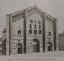 stampa antica PAVIA BASILICA