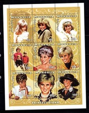 Mongolie 1997 Mi. 2723-31 Mini Feuille 100% Neuf ** Princesse Diana