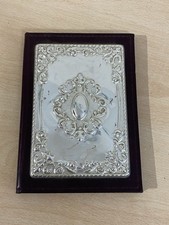 Rubrica Telefonica vintage  in pelle carta Con Placca D’argento cm 17,50x12,50