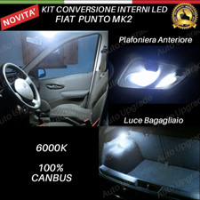 KIT FULL LED INTERNI PER FIAT PUNTO MK2 II ANTERIORE + BAGAGLIAIO 6000K