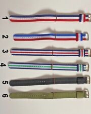 CINTURINO OROLOGIO NYLON FIBBIA DORATA ORO 16-18-20-22-24mm NERO VERDE BLU ROSSO