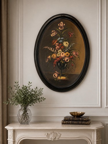 Vaso fiori olio su - “, di