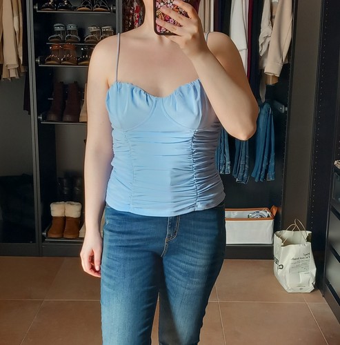 Maglia top senza - , maniche