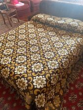 Copriletto matrimoniale anni 60, tessuto a telaio, artigianato abruzzese