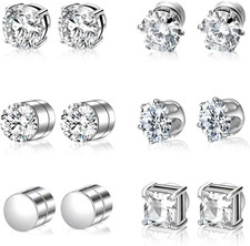 6 Paia Orecchini Magnetici