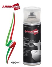SMALTO SPRAY ACRILICO EFFETTO CERAMICA 400ml PER SANITARI DA BAGNO "AMBRO-SOL" -