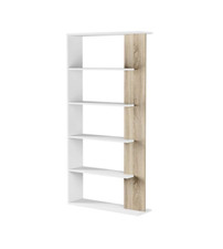 Mobile Libreria Moderna Design Bianca ALIDA Colore Rovere Bianco Separé ingresso