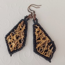 orecchini pendenti fibra di fico boho chic bigiotteria artigianale handmade