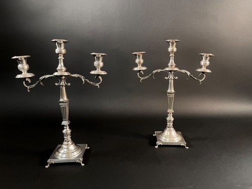 Coppia candelabri argento - in,