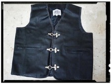 Gilet In Pelle Gaudi' leather Biker outlaw taglia L