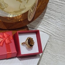 Anello Ambra OroAlta Bigiotteria Nuovo Con Scatolina