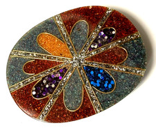 Grande BROCHE vintage émail