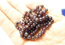 VECCHIA COLLANA PERLINE SFERE DI GRANATO ROSSO VINTAGE