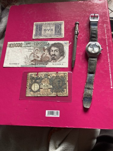 Lotto banconote lire - lire+, matita