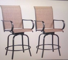 Yaheetech 2 Piece Patio Swivel Bar Stools Outdoor Bistro Large Brown/Black