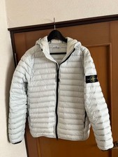 Hooded down jacket white ice