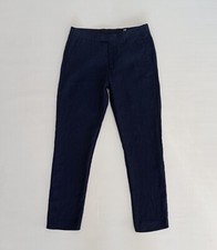 H&M pantaloni lunghi da uomo in lino dalla linea dritta. Tg: EUR 48 Colore:blu