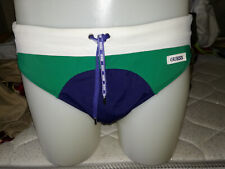 COSTUME UOMO SLIP MARCA GUESS BEACHWEAR COLOR BIANCO BLU VERDE TAGLIA L 52 ITA