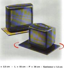 PIANO GIREVOLE IN LEGNO PER TELEVISORI PORTA TV DOPPIA FACCIA NOCE NERO