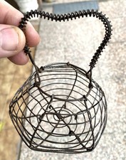 Cestino Antico Porta Uova Quaglia Fatto A Mano Ferro  1800