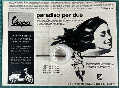 Rara pubblicità piaggio - pubblicità,