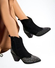 TEXANI DONNA NERO CON STRASS