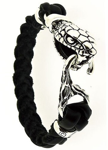 Bracciale uomo pelle argento - uomo,