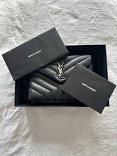 Borsa a tracolla Saint Laurent Loulou argento ferramenta piccola pelle nera prezzo consigliato £ 1900