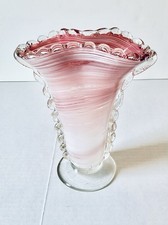 VASO MURANO AURELIANO TOSO MEZZA FILLIGRANA BIANCO ROSA ROSSO VORTICI DINO MARTENS