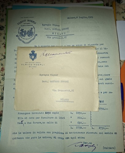 1929 ulrico hoepli con - ulrico, firma